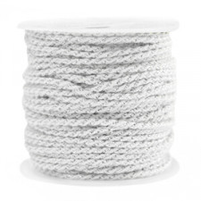 Macramé bead cord twisted 1.5mm Silver-white